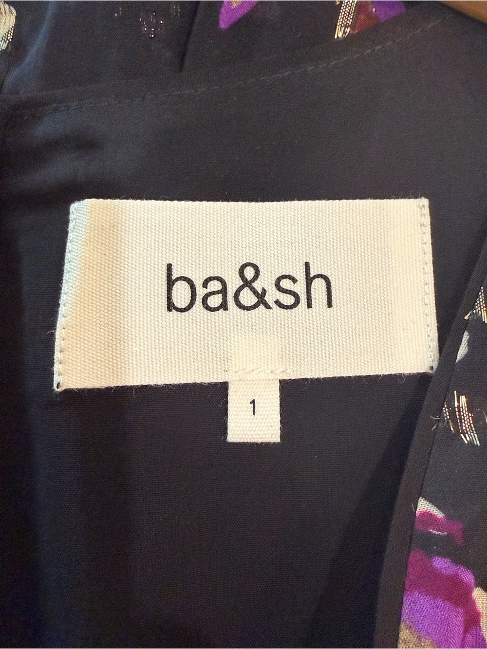 ba&sh Divine Silk Blend Gold Lurex Long Sleeved Peasant Top in Noir US Size 4 - Picture 2 of 15